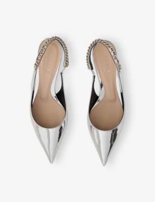 Gucci Signoria 45 Sling-Back Leather Heeled Courts