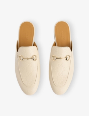 GUCCI WOMENS NEW IVOIRE PRINCETOWN LEATHER MULES EUR 38/5 UK 