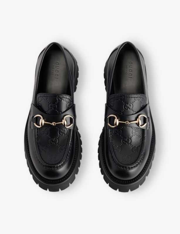 Horsebit Monogram Leather Loafers