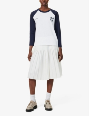 SPORTY & RICH: Yankees Baseball long-sleeves cotton-jersey T-shirt