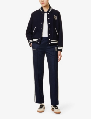 Sporty And Rich Womens Navy Sporty & Rich For '47 X The New York Yankees Brand-embroidery Woven Track Bottoms Xs In Navy