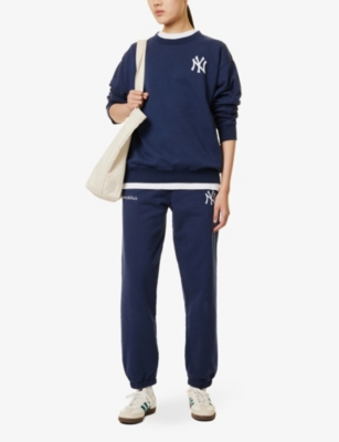 SPORTY AND RICH WOMENS NAVY SPORTY & RICH FOR '47 X THE NEW YORK YANKEES BRAND-PRINT COTTON-JERSEY SWEATSHIRT XL 