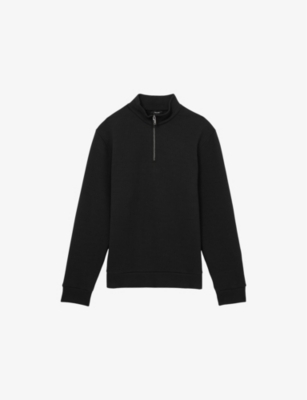 REISS: Ashby Funnel-Neck Regular-Fit Cotton Jumper