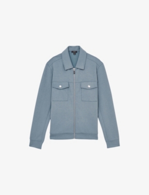 REISS: Medina Zip-Up Jersey Overshirt