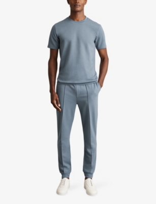 Reiss Mens Bradley Crewneck Stretch-jersey T-shirt Airforce Blue In Airforce Blue