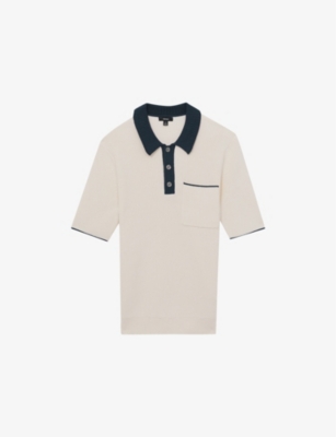 REISS: Brinkley Knitted Cotton Polo Shirt