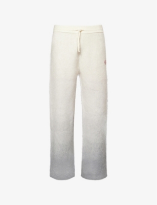 Gradient Drawstring Wide-Leg Relaxed-Fit Stretch-Wool Blend Trousers