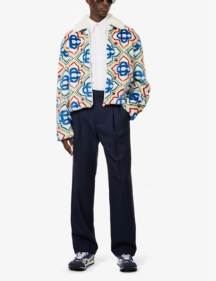Pleated Straight-Leg Regular-Fit Trousers