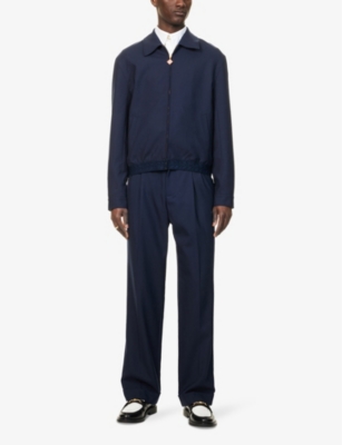 CASABLANCA: Sports Tailoring Embroidered-Hem Regular-Fit Wool Jacket