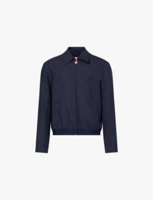CASABLANCA: Sports Tailoring Embroidered-Hem Regular-Fit Wool Jacket