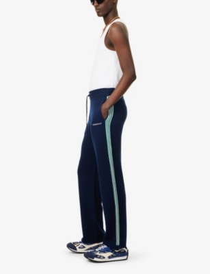 Brand-Embroidered Straight-Leg Regular-Fit Wool Trousers