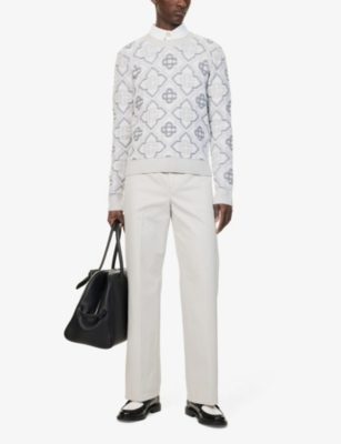 CASABLANCA: Two-Slip-Pockets Straight-Leg Relaxed-Fit Cotton-Twill Trousers