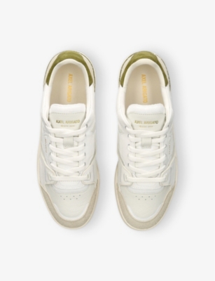 Axel Arigato Mens  Clay Foiled-logo Leather And Suede Low-top Trainers In White/oth