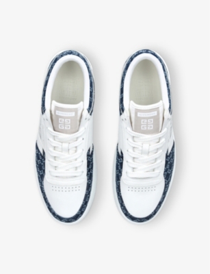 GIVENCHY: G Move monogram denim and leather low-top trainers