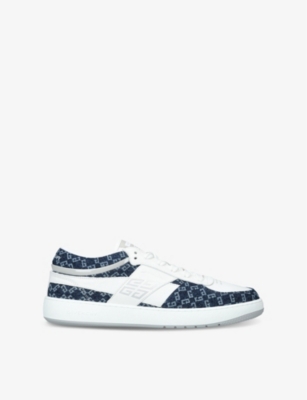 GIVENCHY: G Move monogram denim and leather low-top trainers