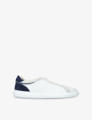 Shop Givenchy Mens White/navy G Set Leather And Suede Low-top Trainers Eur 43 / 9 Uk