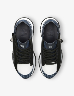 GIVENCHY: Spectre monogram-print denim low-top trainers