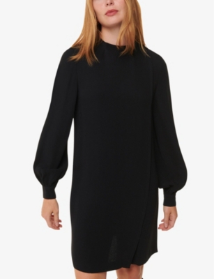 Cleo balloon-sleeve knitted shift dress