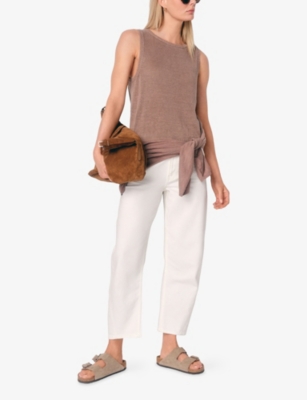 THE WHITE COMPANY: Round-Neck Sleeveless Linen Tank