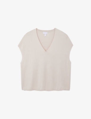 THE WHITE COMPANY: V-Neck Knitted Cotton-Blend T-Shirt