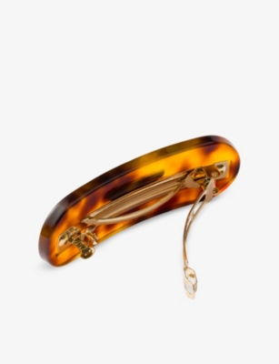 PRADA: Triangle-logo plexiglass hair clip