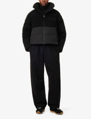 Shop Canada Goose Womens Black Elora Fleece-panel Shell-down Puffer Jacket Xl