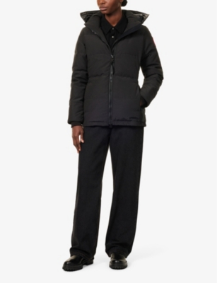 CANADA GOOSE WOMENS BLACK CHELSEA HOODED SHELL-DOWN PARKA JACKET 