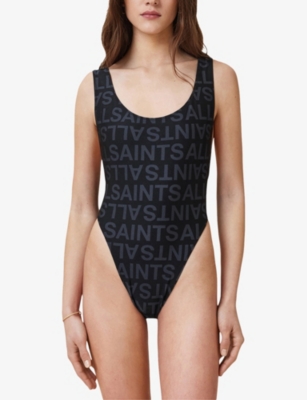 ALLSAINTS: Cay Logo-Print Regular-Fit Swimsuit