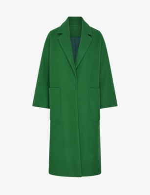 Omnes Womens  Leighton Notched-lapel Recycled-polyester Coat In Mid Green