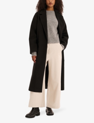 Omnes Womens  Leighton Notched-lapel Recycled-polyester Coat In Black