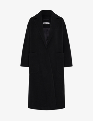 Omnes Womens  Leighton Notched-lapel Recycled-polyester Coat In Black