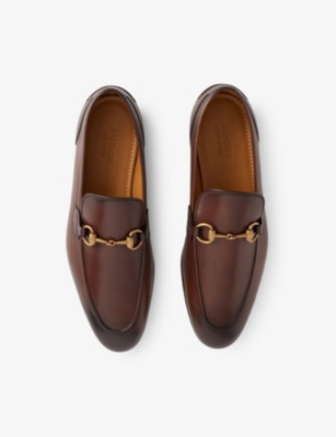 Gucci Jordaan Horsebit Leather Loafers In Fondente