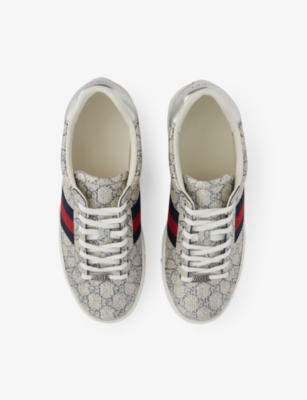 Ace Shiny canvas low-top trainers