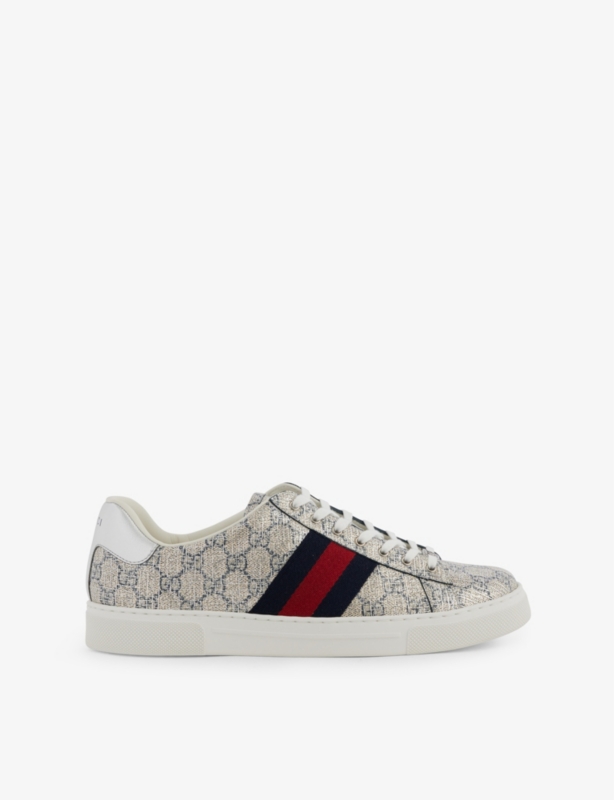 Ace Shiny canvas low-top trainers