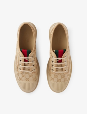 Brand-trim canvas brogues