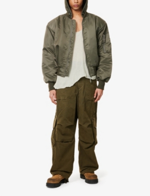 ENTIRE STUDIOS: Freight Cargo Multi-Pockets Wide-Leg Relaxed-Fit Cotton Trousers