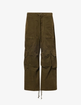 ENTIRE STUDIOS: Freight Cargo Multi-Pockets Wide-Leg Relaxed-Fit Cotton Trousers