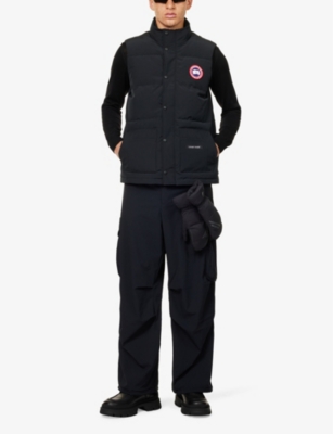 Canada Goose Charcoal Polyester Blend Freestyle Sleeveless Down Jacket In Black