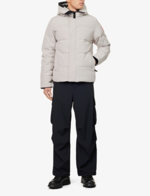 Canada Goose Mens Macmillan Funnel-neck Twill-down Parka Jacket Limestone In Limestone