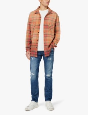 REPLAY: Grover distressed straight-leg regular-fit stretch-denim blend jeans