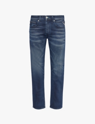 REPLAY: Grover five-pockets straight-leg regular-fit stretch-denim blend jeans