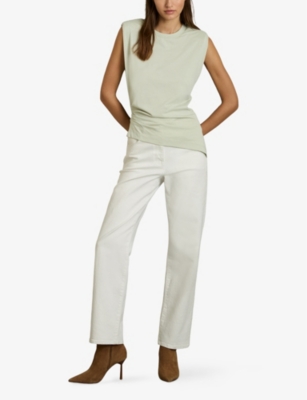 REISS: Sadie Cap-Sleeved Jersey Top