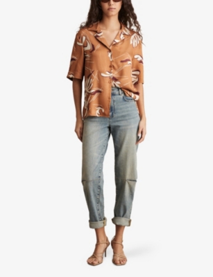 REISS: Sandy Abstract-Print Woven Shirt