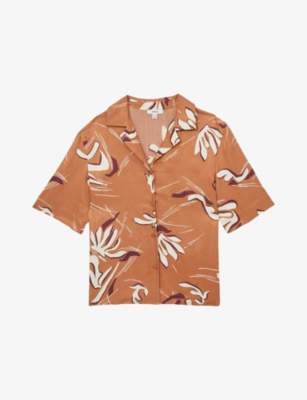 REISS: Sandy Abstract-Print Woven Shirt