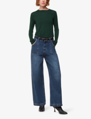 WHISTLES: Annie crew-neck sparkle-knit jumper