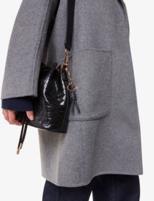 Whistles Womens Knotted Leather Keyring Black In Black