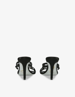 René Caovilla Embellished Chandelier Heeled Mules 80 In Black