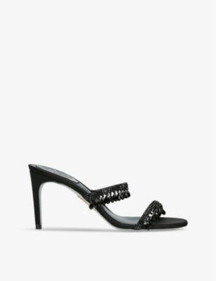 René Caovilla Chandelier 80mm Open-toe Mules In Black