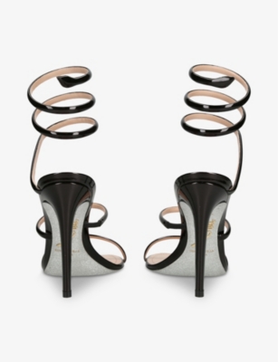 RENE CAOVILLA: Minimal Cleo 105 spiral-strap leather heeled sandals