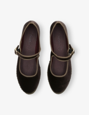 Flabelus Velvet Ulla Mary Janes In Brown
